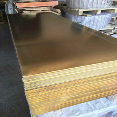 C21000 cilalı tunç levha Sarı 0.1-30mm Kalınlık Astm Standart Özel Boyut