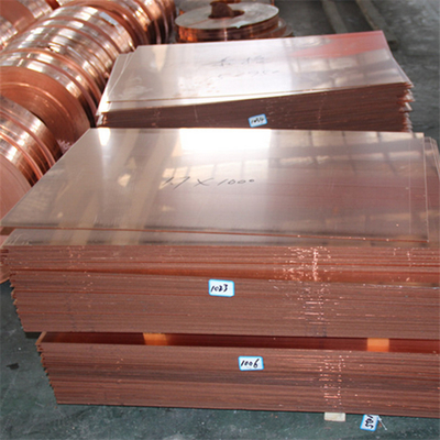 Tu1 Tu2 Bakır plaka levhası 0.5mm 0.6mm Kalınlığı 10-1220mm Genişliği Astm Standart